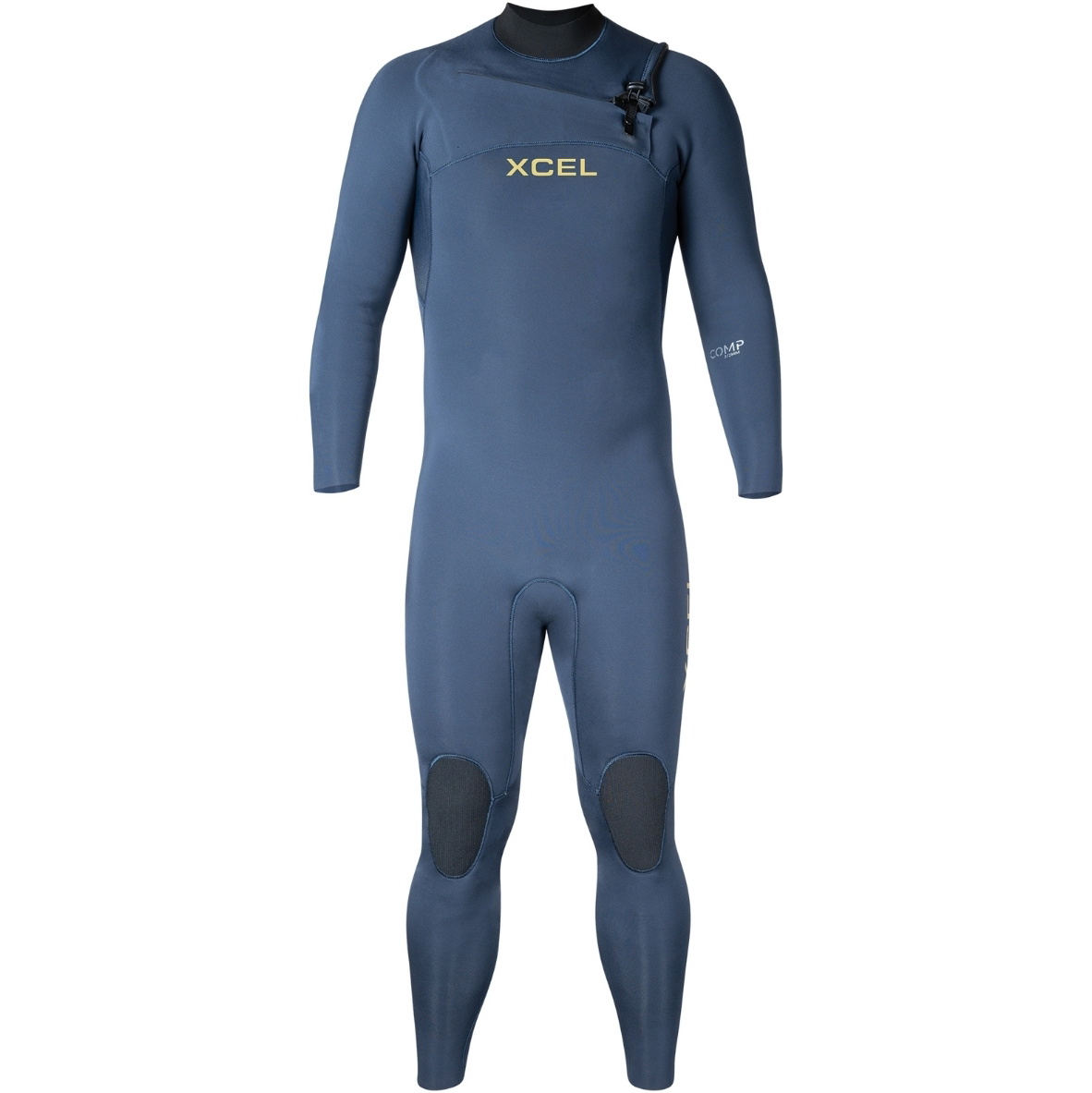 2025 Xcel Mens Comp 4/3mm Chest Zip Wetsuit MN43ZXC4 - Slate Black